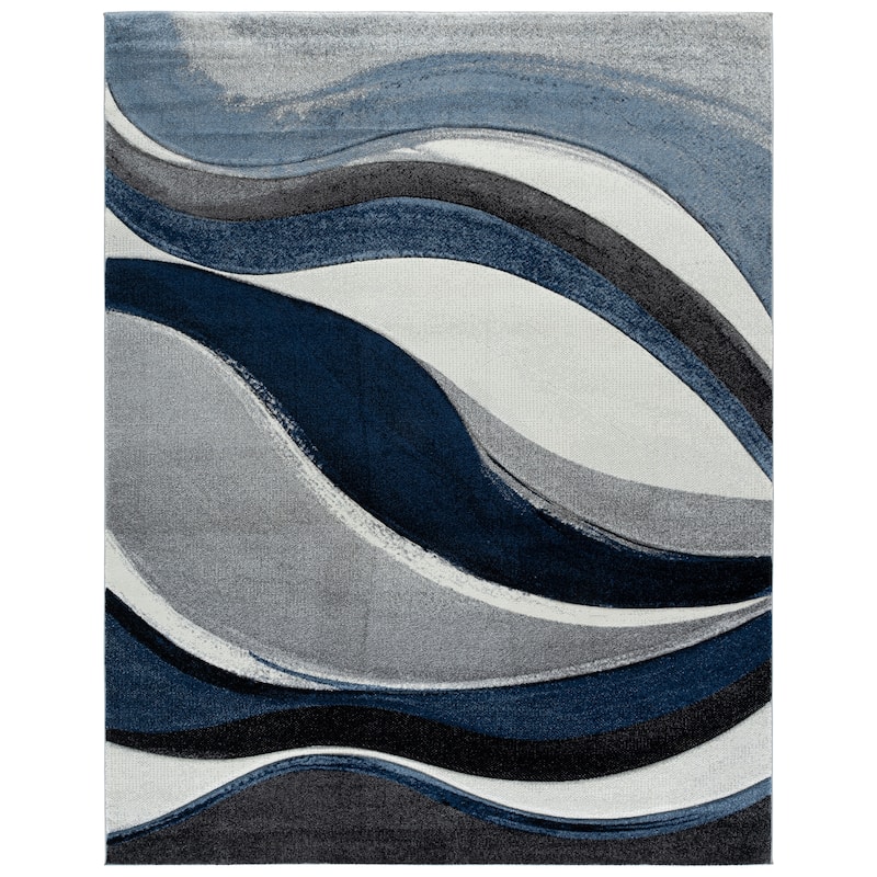 SAFAVIEH Hollywood Zohreh Mid-Century Modern Abstract Rug - 9' x 12' - Grey/Blue