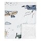 preview thumbnail 1 of 3, Sweet Jojo Designs Vintage Airplane Boy Baby Receiving Security Swaddle Blanket Green Blue Yellow Airplanes Plane Transportation