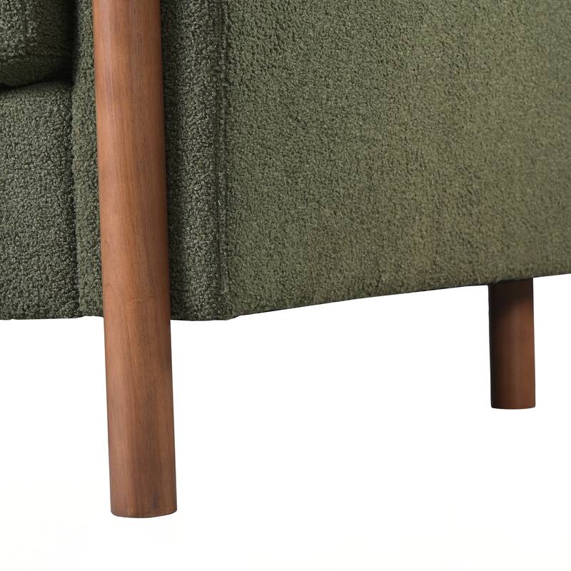 3-Seater Sofa, Curved Armrest with Integrated Solid Wood Legs