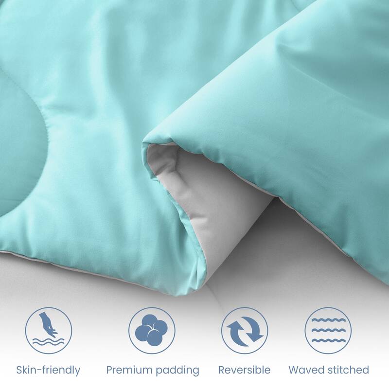 Lightweight Reversible Microfiber Down Alternative Comforter Set