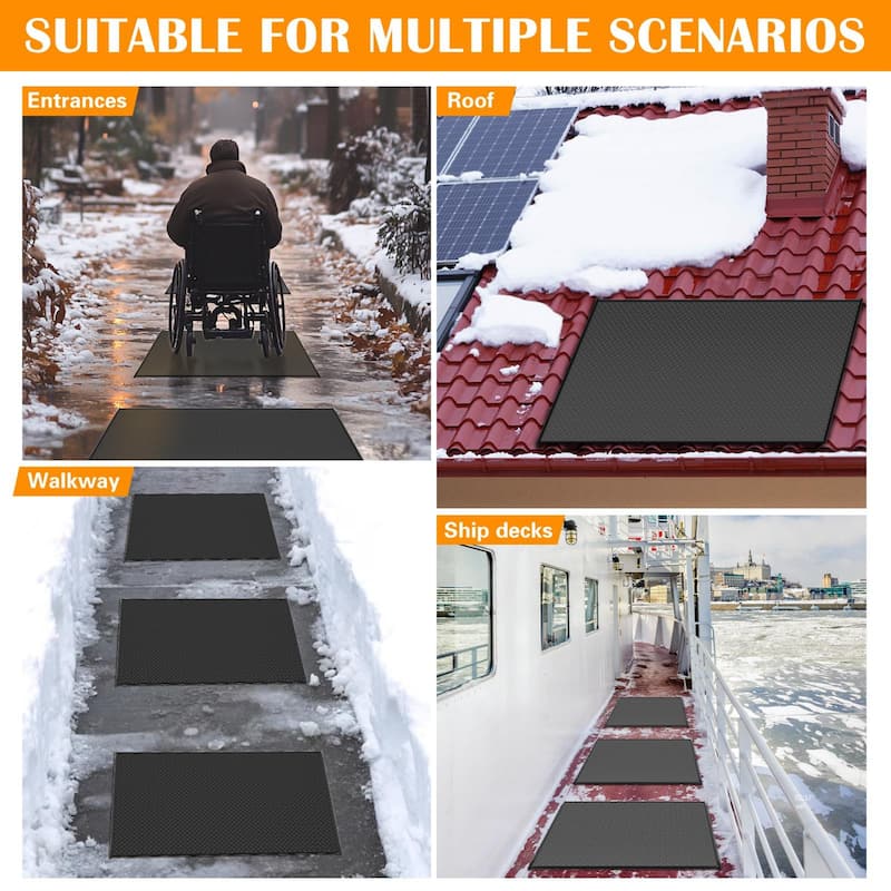 DoCred Heated Snow Melting Mat for Decks and Sidewalks