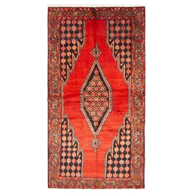 ECARPETGALLERY Hand-knotted Anadol Red Wool Rug - 4'8 x 8'9 - Red - 4'8 x 8'9