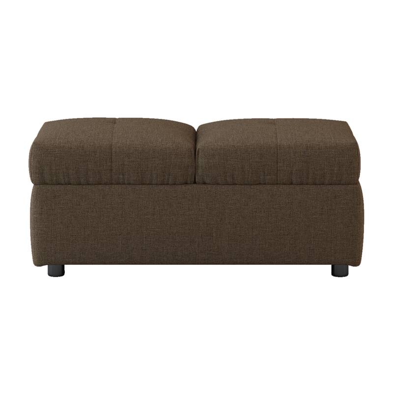 Stylish 1pc Storage Ottoman Convertible Chair Foam Cushioned Fabric Upholstered Solid Wood Plywood Frame Living Room Furniture