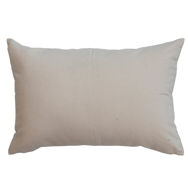 Cotton Lumbar Pillow Cover with Dog Illustration and Message