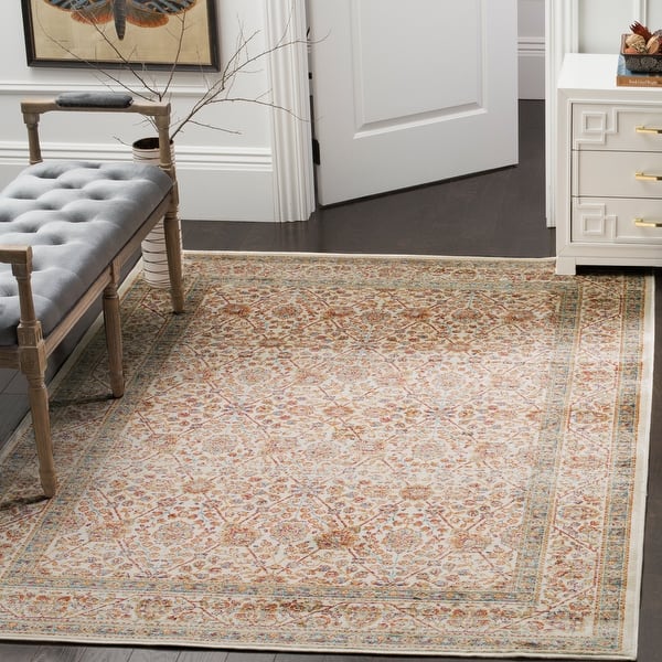 slide 2 of 4, SAFAVIEH Sevilla Vanita Traditional Oriental Viscose Rug - Ivory/Multi - 4' x 5' 7"