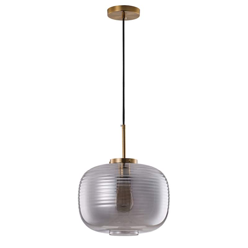 1-Light Wavy Design Pendant Lighting - 11.8"D×4.3"W×77.2"H(Adjustable)