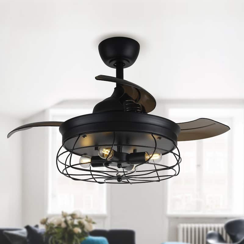 36-inch Retractable 3-Blade Ceiling Fan with Light Kit