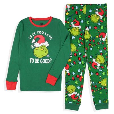 Dr. Seuss How GRINCH Stole Christmas Lights Sleep Pajama Set (Kids, 6)