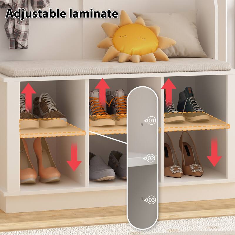 Hall Tree Storage Bench Shoe Rack Entryway Hall Tree Shoe Storage