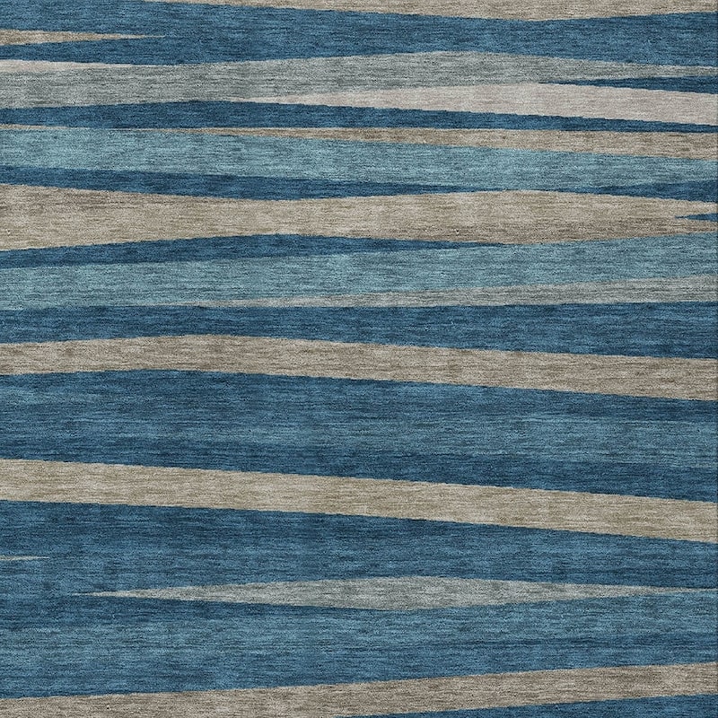 HomeRoots Striped Transitional Rectangle Outdoor Rug