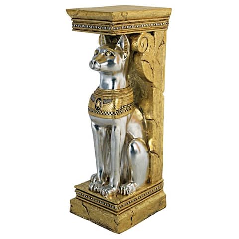 Design Toscano Egyptian Cat Goddess Bastet Pedestal Statue