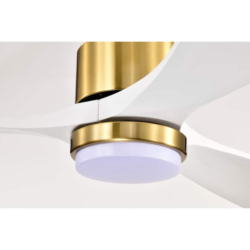Tariq 52-inch Solid Wood and Metal Lighted Ceiling Fan with LED Lighting