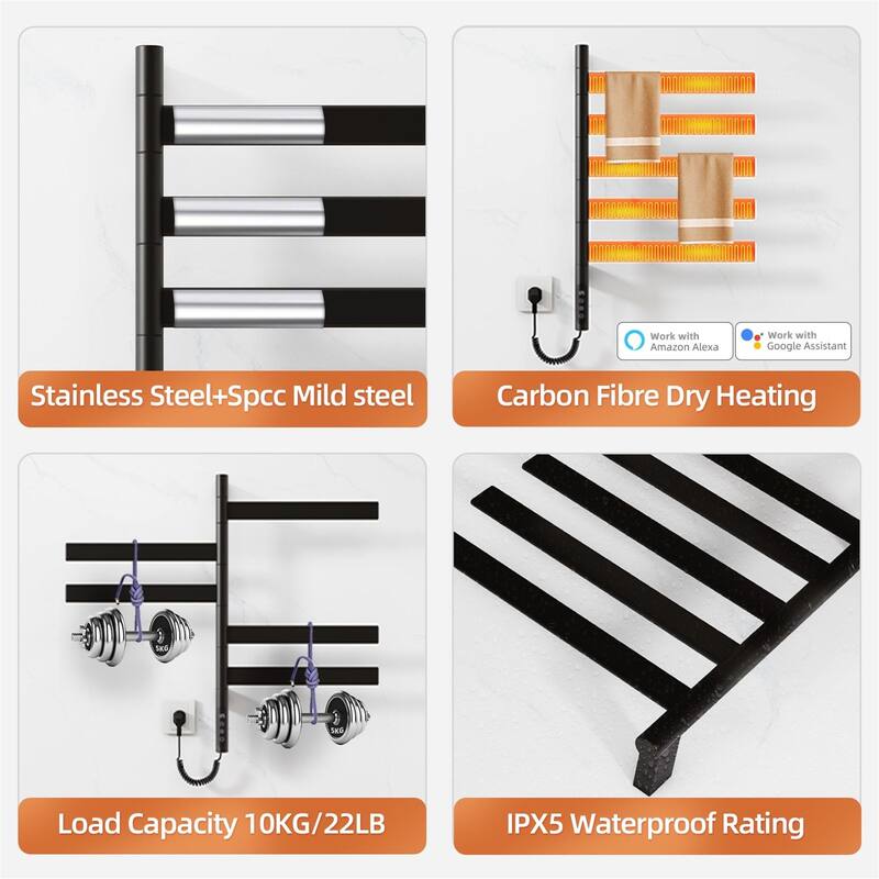 Smart Rotating Heated Towel Rack for Bathroom,Towel Warmer