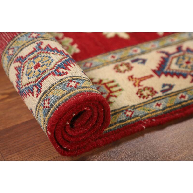 Traditional Red Kazak Oriental Foyer Rug Handmade Wool Carpet - 2'7" x 4'1"