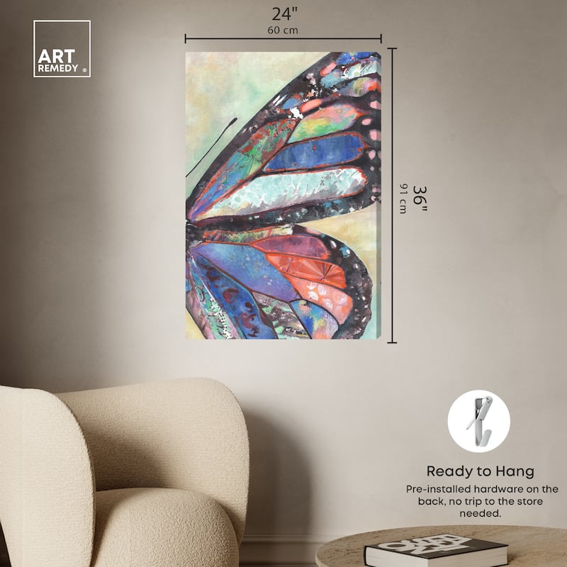 Art Remedy Butterfly Part Ii Gallery Wrapped Butterfly 1 Piece Canvas Wall Art