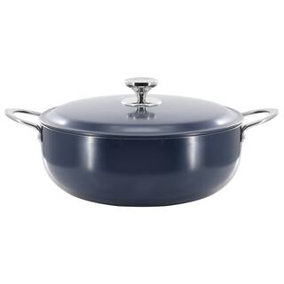 9.3 Quart Nonstick Aluminum Caldero with Lid in Dark Blue