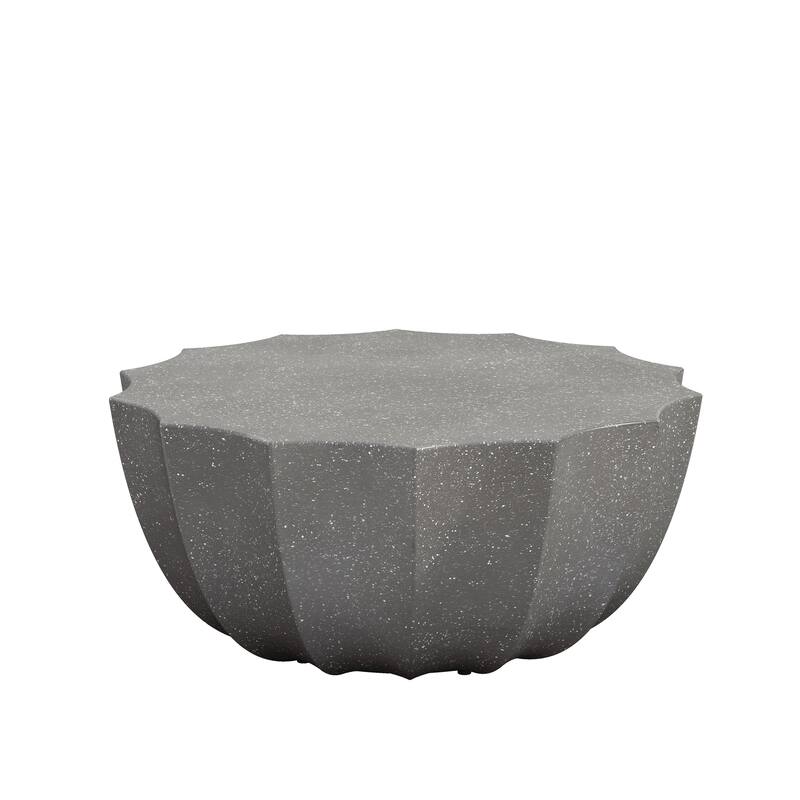 35.43" Modern Outdoor and Indoor Waterproof Coffee Table, Durable MgO Cement Design