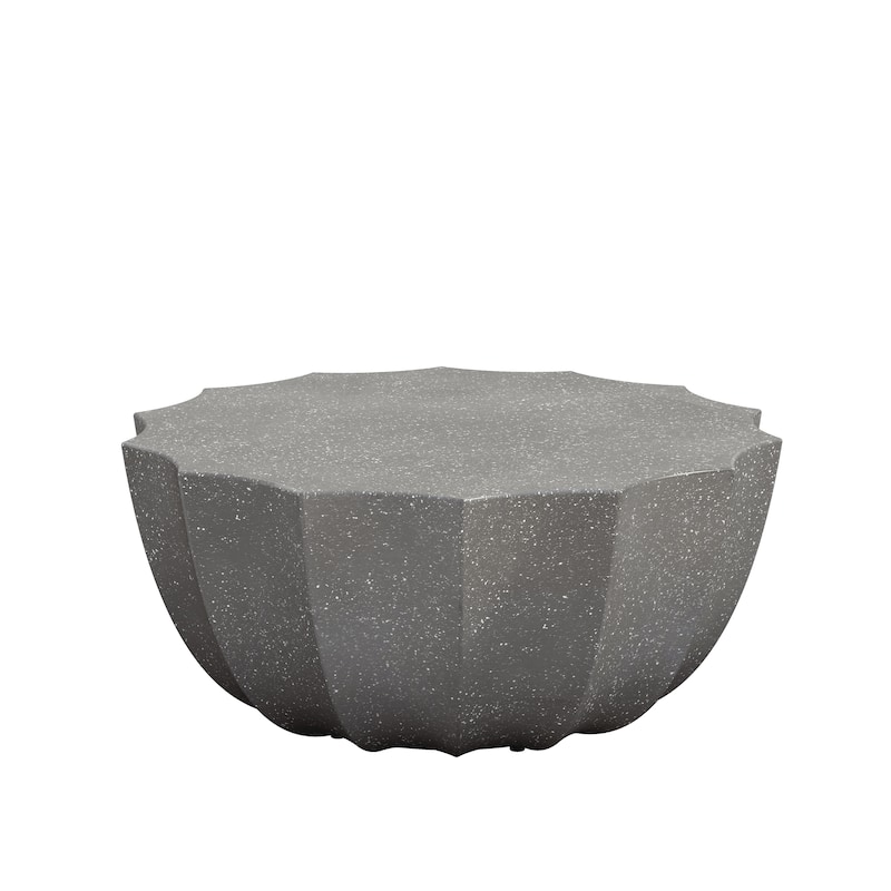 GDFStudio Thoren Magnesium Oxide Outdoor and Indoor Coffee Table with Weather-Resistant Surface