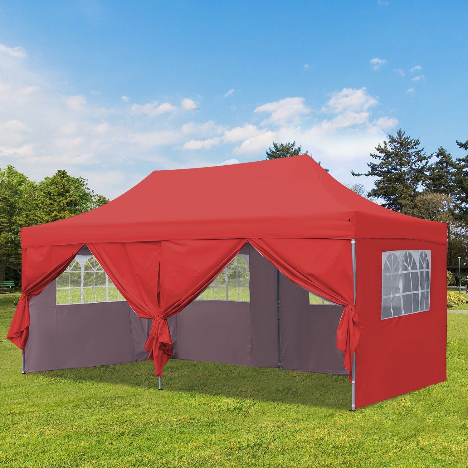 Zenova 10 x20 Pop up Canopy Tents with 6 Sidewalls Portable Folding Outdoor Gazebo Tent for Wedding Party On Sale Bed Bath Beyond 36999970