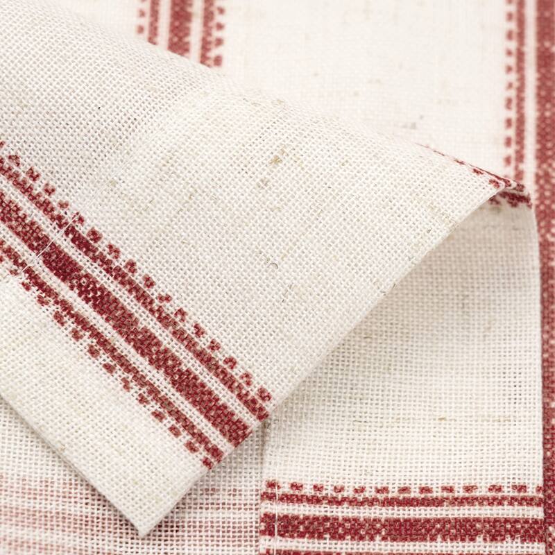 DriftAway Farmhouse Linen Blend Curtains Vertical Striped Printed Drapes