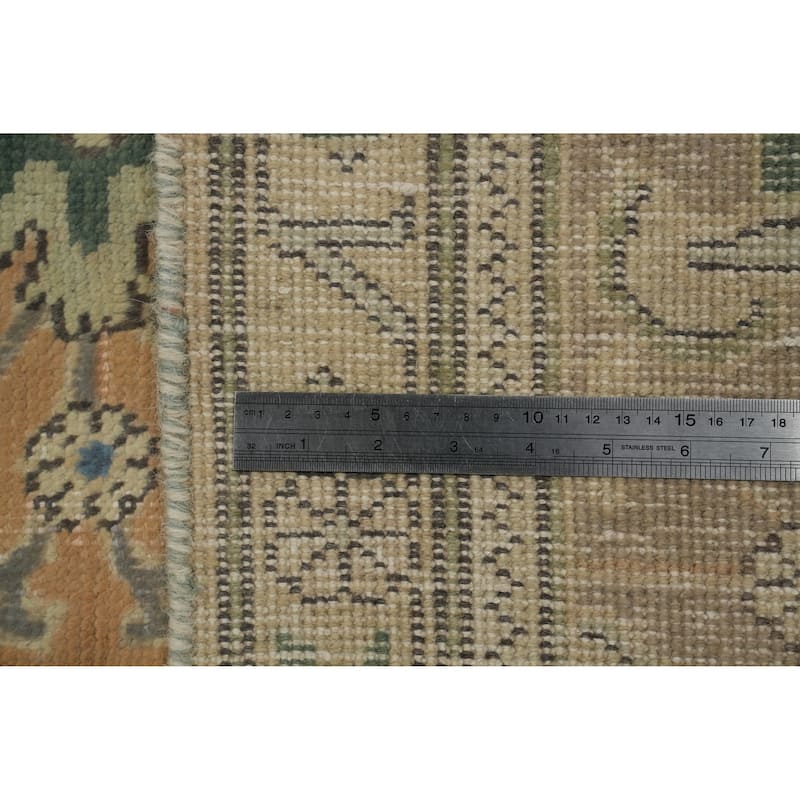 Hand Knotted Oriental 100% Wool Carpet Traditional Floral Oranges & Rust Tabriz Area Rug - 11' 5'' X 7' 11''