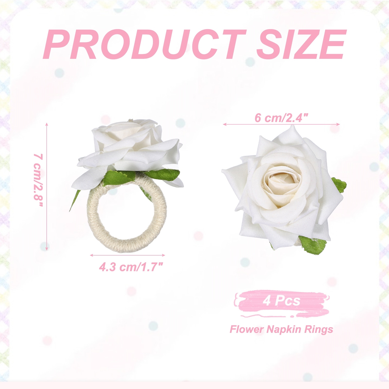 Flower Napkin Rings, Handmade Rose Napkin Ring Holders Buckles Table Decorations