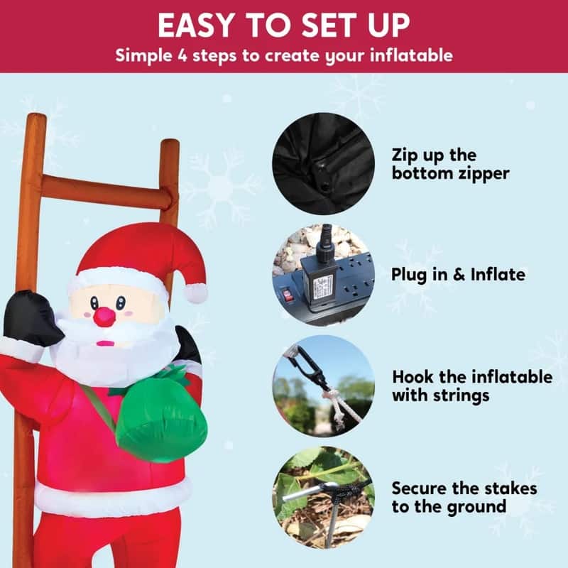 Festive Climbing Santa Inflatable