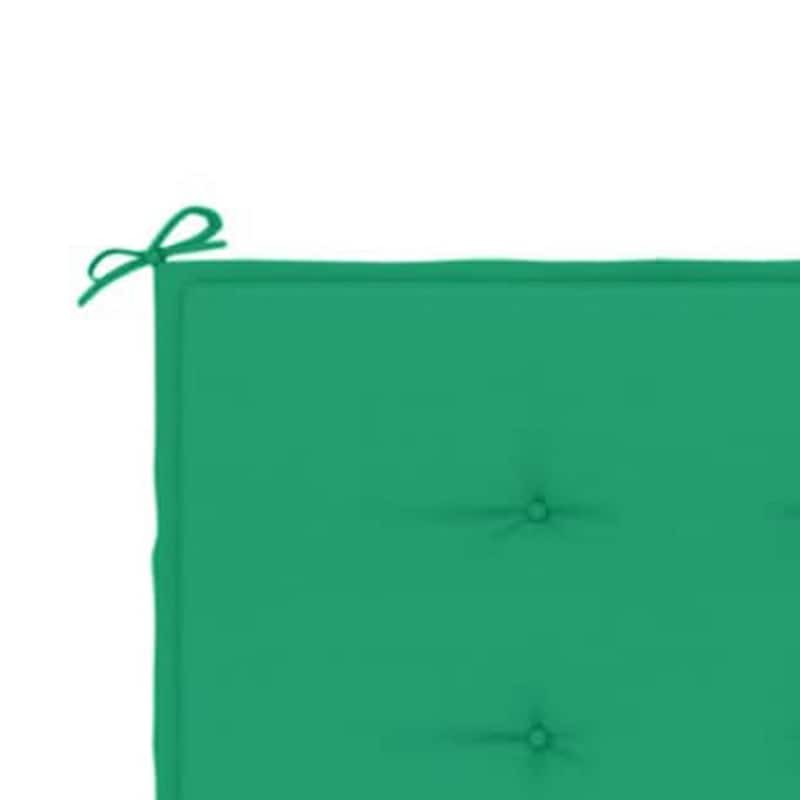 Claire Outdoor Cushion for Bench, Button Tufted Green Fabric, 59 Inch