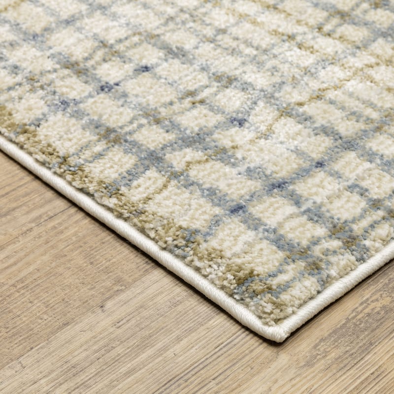 ROW Gemma Distressed Plaid Area Rug