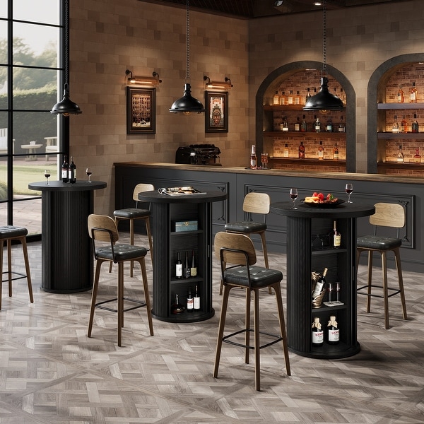 Bar Table, Hidden Storage Cocktail Table, Bistro High Top Pub Unit