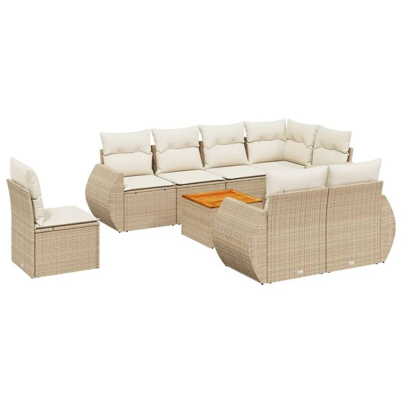 vidaXL Garden Sofa Set Black - 21.7 x 21.7 x 14.6
