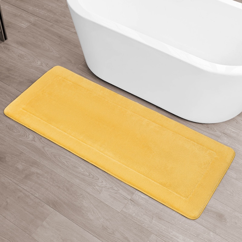 Oliver Brown Terry Memory Foam Bath Mat - 24 x 60 - Daffodil Yellow