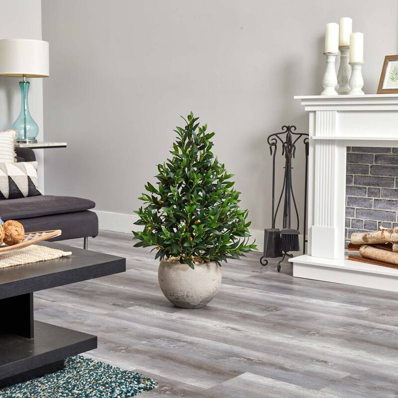 Artificial Olive Tree Topiary 3ft Indoor Outdoor - Stone Planter, Green Foliage, Decorative Accent - 31-40 Inches