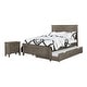 preview thumbnail 7 of 12, Furniture of America Lanister 2-Piece Wood Wire-Brushed Warm Grey Kids Panel Bed and Nightstand Set with Trundle