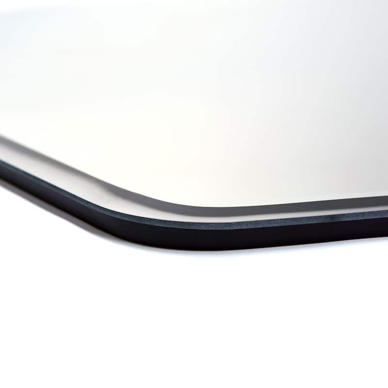 Frameless Beveled Hexagonal Black Matte Finished Wall Mirror - 24" x 32" x 0.6"