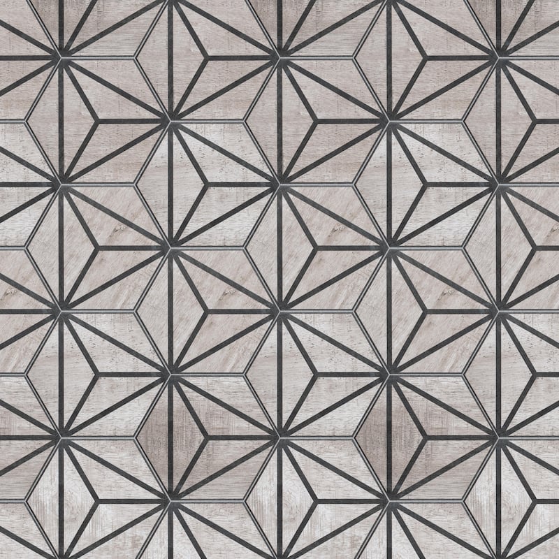 Merola Tile Sawnwood Tribeka Hex Grey 8-5/8" x 9-7/8" Porcelain Floor and Wall Tile
