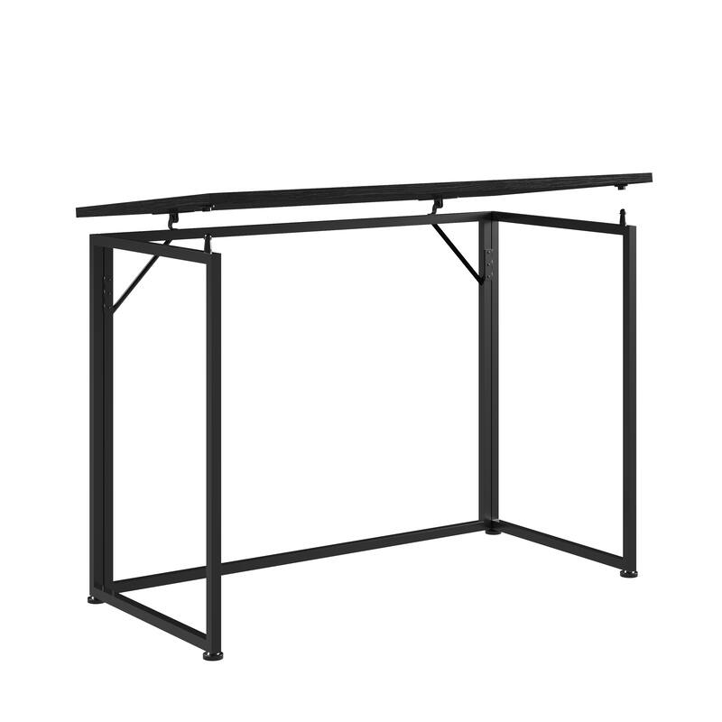Space-Saving Folding Computer Desk - Convenient, Collapsible Design with Sturdy Steel Legs for Small Rooms
