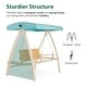 preview thumbnail 15 of 21, MCombo 2-Person Patio Swing Chair, Luxury Outdoor Swing with Wooden Finish Coated Seat, Poolside 4458 - N/A