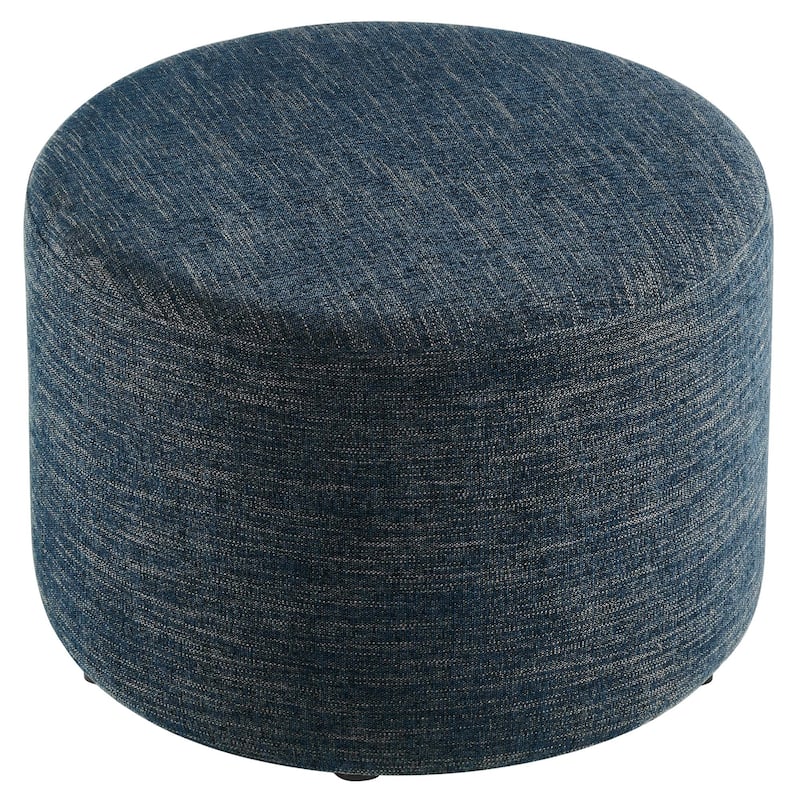 Callum 16"/23"/29"/38" Round Woven Heathered Fabric Upholstered Ottoman
