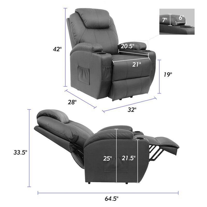 Furniwell Power Lift Recliner Chair for Elderly with Heat, Side Pocket, Living room