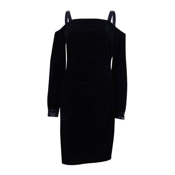Shop Lauren By Ralph Lauren Women S Velvet Off The Shoulder Dress Black Free Shipping Today Overstock 22988992