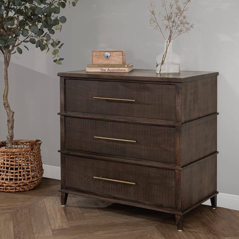 Classic Home Westlake 3-Drawer Mango Wood Chest Cabinet