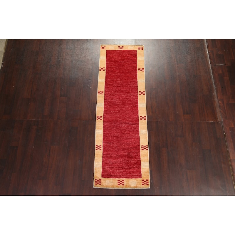 Gabbeh Kashkoli Oriental Hallway Runner Rug Wool Hand-knotted Carpet - 2'8" x 8'5"