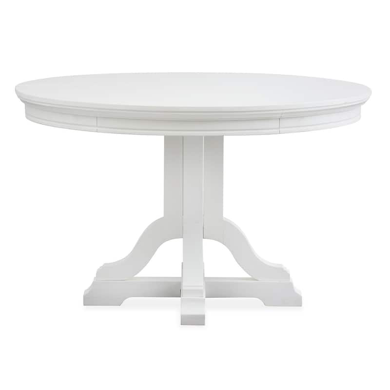 Magnussen Home Charleston White Dove Extendable 48" Round Dining Table - 48''W x 48''D x 30''H