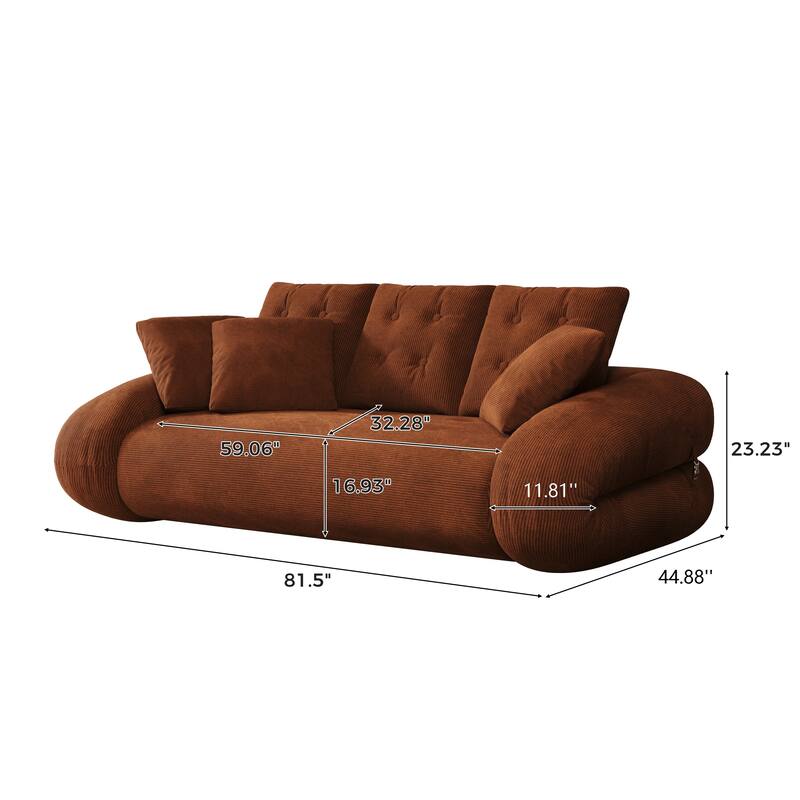 Foldable Corduroy Sleeper Sofa Bed