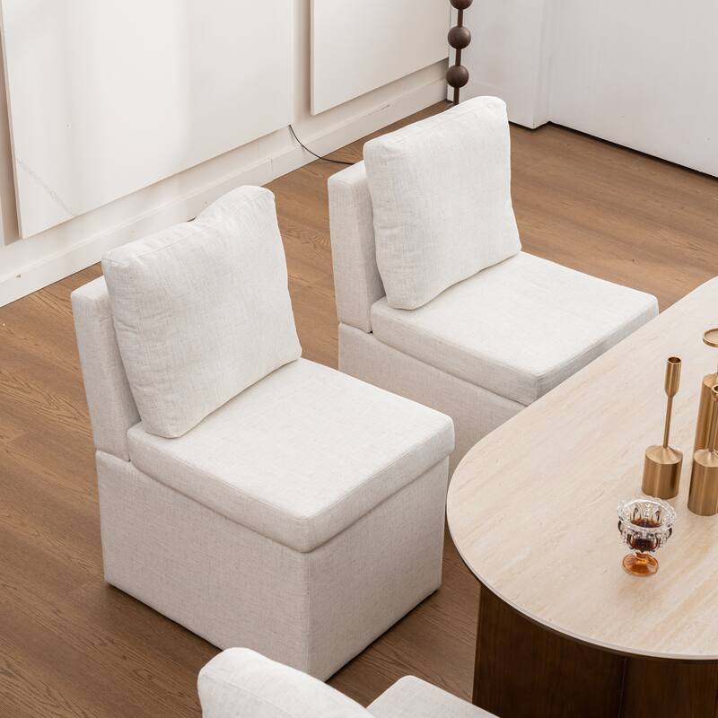 Upholstered Armless Dining Chair, Parsons Chair
