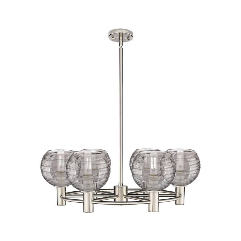 Innovations Lighting Downtown Urban - Crown Point - 6 Light 26" Athens Deco Swirl Stem Hung Chandelier