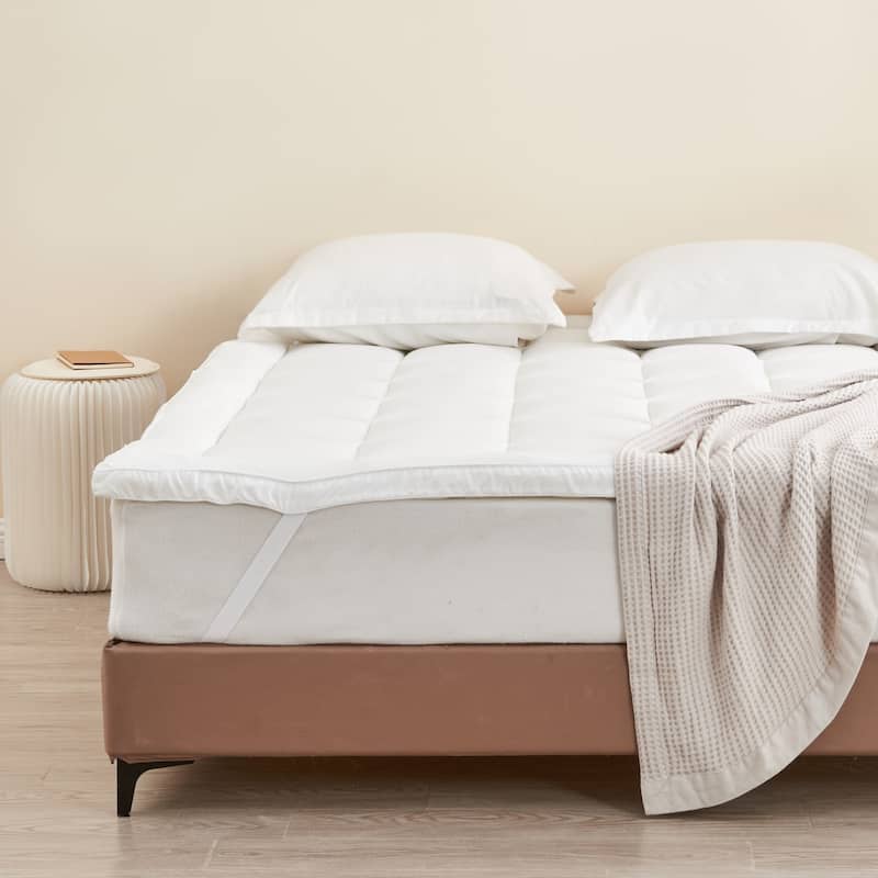 Linery & Co. 2 Inch Cooling Down Alternative Mattress Pad - Full - White