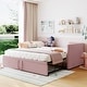 preview thumbnail 21 of 26, 81inch Twin Size Upholstered Daybed with Extendable Trundle,Twin to King Pink