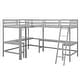 preview thumbnail 8 of 30, Wood Twin Size L-Shaped Loft Bed with Ladder and 2 Built-in Desks, Gray